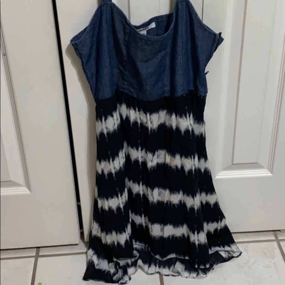 DKNY denim tie dye dress